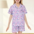 thumbnail image 2 of Kids Girls' Pajama Sets Colorful Button Down Sleepwear Set Girls Casual Pajamas Set Girl Pjs Size 6-7 Years Cute&nbsp;Boy Girl&nbsp;Clothing, 2 of 4