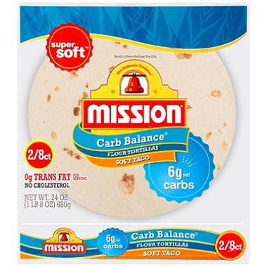 Mission® Carb Balance® Soft Taco Flour Tortillas 2-8 ct Packs