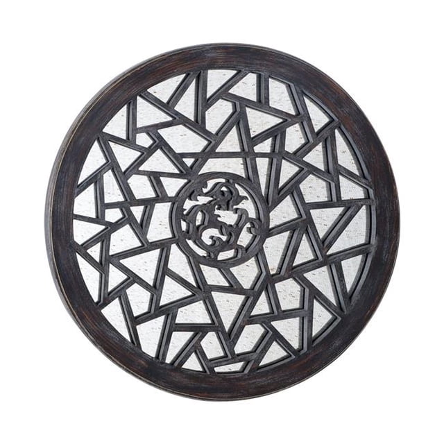 Utopia Alley MR1BR Miroir Décoratif Rond en Bois 24 Po.