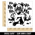 thumbnail image 2 of Spotted Hyena Laughing and Smiling Self-Inking Rubber Stamp Ink Stamper - Blue Ink - Large 1-1/2 Inch, 2 of 7
