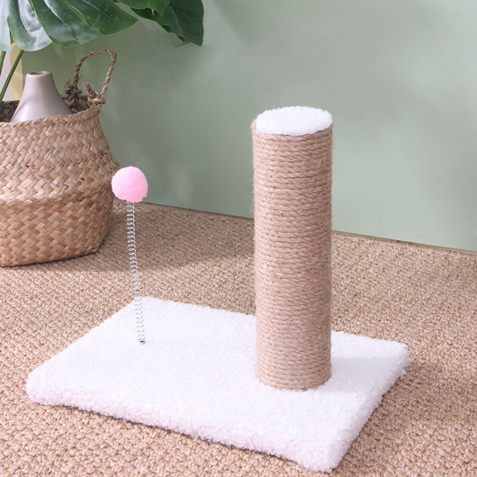 DOPI Compact Cats Climbing Post Scratch-resistant Plush Cute Shape Spring Ball Scratching Post for Home