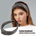 thumbnail image 2 of Sintética Piel Anudada Diadema, para Mujeres, Gris, 1.57 Pulgadas Ancho, 2 of 7