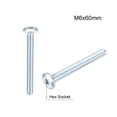 thumbnail image 3 of M6x60mm Furniture Screw Hex Socket Cap Machine Screws Zinc Plated Fasteners Bolts Full Thread Carbon Steel 10 Pcs, 3 of 4
