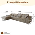thumbnail image 4 of 135" Corduroy Modular Boneless Couch with Right Chaise, Upholstered Sectional Couches with Removable Cushion, No Assembly Required, Cloud Sofa for Living Room, 4 of 17