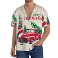 thumbnail image 3 of Xecao offers the Merry Christmas 1 for Men's Casual Short-sleeved Shirt, a button-up collared shirt with a pocket, perfect for beach vacations and yacht travel in the XX-Large size., 3 of 7
