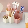 thumbnail image 5 of FNNMNNR Pencil Storage Holder Multifunctional Compartment Design Novelty 3 Lattices Cosmetic Make-up Brush Storage Box, 5 of 5