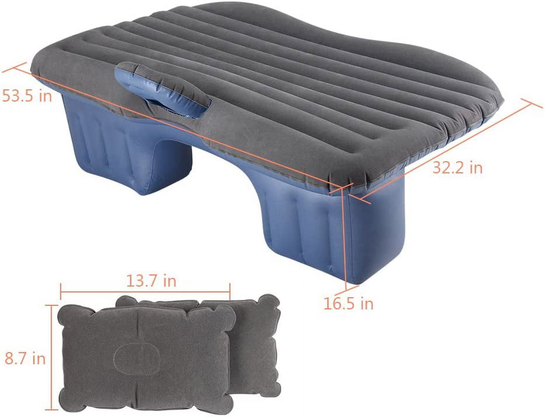 TUOREN Inflatable Car Mattress 16.5" Thick Soft Air Bed with DC 12V Pump, 53.5 x 32.2 inches