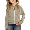 thumbnail image 3 of Girls Bomber Jacket Zip Up Casual Loose Textured Jackets Lightweight Trendy Coat Fall Outerwear with Pockets, 3 of 5