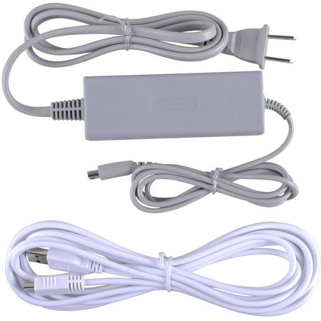 UCEC Wall Power Supply AC Adapter Charging Cable+ USB Charging Cord Charger Kit for Nintendo Wii U