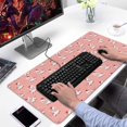 thumbnail image 2 of Long Mouse Pads for Desk,Pink Cow Heart Pattern Desk Mats on Top Of Desks, Desk Mouse Pad Extra Large with 3mm Non-Slip Base and Stitched Edge for Gaming,Office,Work,Home 31.5"x15.7", 2 of 6