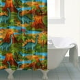 thumbnail image 4 of Colorful Dinosaurs River Volcanoes Pattern Shower Curtain 72"x72" ,Bathroom Decorative Shower Curtains Set with 12 Hooks,Modern Waterproof Washable Shower Curtain, 4 of 6