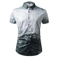 thumbnail image 6 of COSFO Mens Button Down Shirt Gradient Short Sleeve Textured Tops Classic Fit Summer Beach Vacation Collared Mens Shirts, 6 of 8