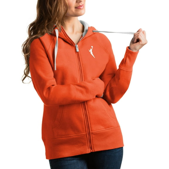Women's Antigua Orange WNBA Logowoman Victory Full-Zip Hoodie