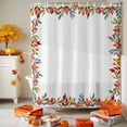 thumbnail image 3 of Shower Curtain 72"W x 84"L Autumn Thanksgiving Maple Leaf Fabric Shower Curtains Set with Hooks Water Repellent Bathroom Curtains Machine Washable Bathroom Accessories, 3 of 6