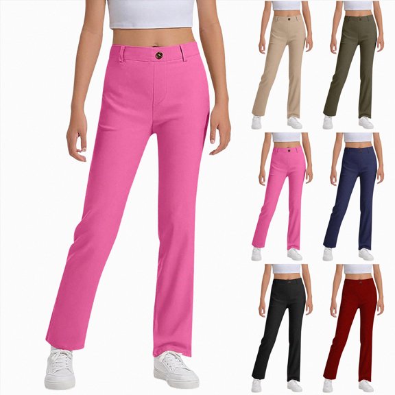 5-6 Years Child Cargo Pants Girls Y2K Baggy Cargo Pants Pants Trendy High Waist Wide Leg Trousers with Pockets