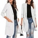 thumbnail image 2 of Gibobby Blazer de mujer elegante Chamarra Casual para Mujer Manga Larga con Frente Abierto para Trabajo Oficina Chamarra(Blanco,XL), 2 of 5