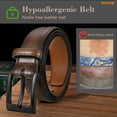 thumbnail image 4 of WHIPPY Metal Free Leather Belts for Men Hypoallergenic Leather Belt Nickle Free Belt for Jeans, 4 of 7