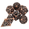 thumbnail image 2 of Juego de dados de metal hueco mini de 7 piezas para juegos de rol, cobre rojo Afortunado Sencillez, 2 of 5