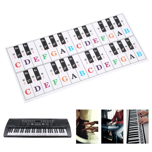 Pegatina Para Tecla De Piano, órgano Electrónico, Teclado Universal, Notación Transparente, Autoadhesivo