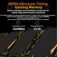 thumbnail image 2 of Memoria RAM DDR4 RGB 8 Go 16B 32 Go 3200MHz DIMM RAM Mémoire de Bureau Gaming Haute Performance 8 Go 3200MHZ-(Noir), 2 of 5