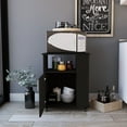 thumbnail image 2 of Correy 4-Shelf Microwave Stand with Casters, Black Wengue, Kitchen Storage Solution for Microwave and Appliances, 2 of 7
