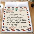 thumbnail image 4 of Father''s Day Birthday Gifts for Dad,to My Dad Gifts from Daughter Son, Best Dad Gifts Ideas Soft Throw Blanket for Dad Thanksgiving Christmas Day Birthday Gifts(Dear Dad-50x60in), 4 of 6