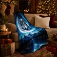 thumbnail image 3 of Arctic Wolf With Wolf And Snowy Pines Snowy Pine Forest Serene Wildlife Art Wildlife Lovers Winter Wilderness Scene Warm Flannel Blanket, Christmas Gift for Cabin and Lodge Home Decor, 3 of 9