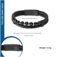 thumbnail image 2 of Women Men Braided Leather and Beaded Double Layer Bangle Funeral Urn Bracelet for Ashes Holder Cremation Jewelry for Ashes of Loved One, 2 of 7