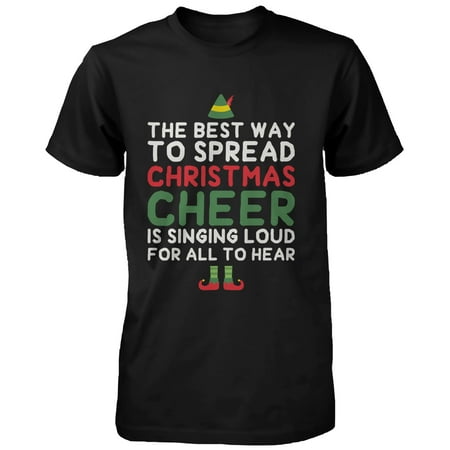 Best Way to Spread Christmas Cheer Graphic Tee-Black Cotton (Best Way To Declutter Clothes)