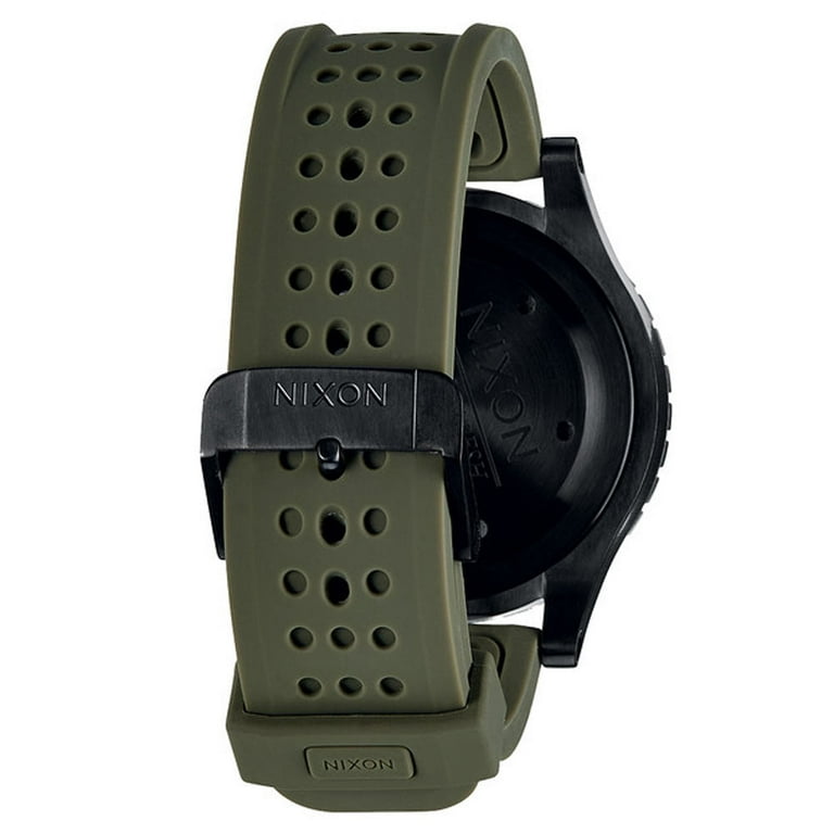 ＮＩＸＯＮ　腕時計 Nixon Men's Green-Tone Dial Stainless Steel Chrono Rubber Quartz