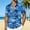 Blue, variant on Men's Hawaiian T Shirt Short Sleeve Lapel Button Down Print Shirts Beach Tops Red XXL