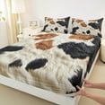 thumbnail image 3 of Homewish Cow Print Twin Sheet Sets 3pcs for Kids Children Teens,Farmhouse Animal Twin Fitted Sheet Microfiber,Rustic Retro Vintage Breathable Flat Sheet,Super Cozy Room Decor, 3 of 7