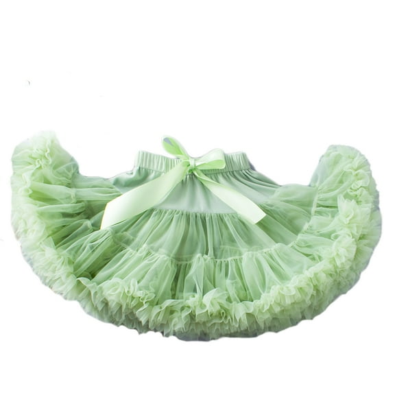 Zwiiyzr Little Girls and Big Girls Tulle Tutu Skirt Petticoat Mesh Puffy Princess Ballet Dance Pettiskirts Underskirt Green