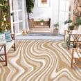 thumbnail image 2 of Hasoo 8' x 10' Brown/White Outdoor Rug for Patio Decor Waterproof Plastic Straw Modern Geometric Carpet PP Tube Woven Portable Camping Mat for Picnic Balcony, 2 of 7