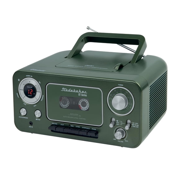 Reproductor de CD estéreo portátil Studebaker verde Chipre con Bluetooth y radio AM/FM