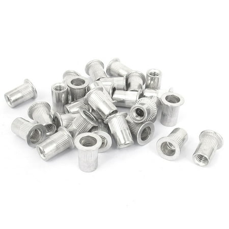 

30pcs M6x1mm Flat Head Blind Rivet Nut Insert Nutserts Fastener 15mm Long