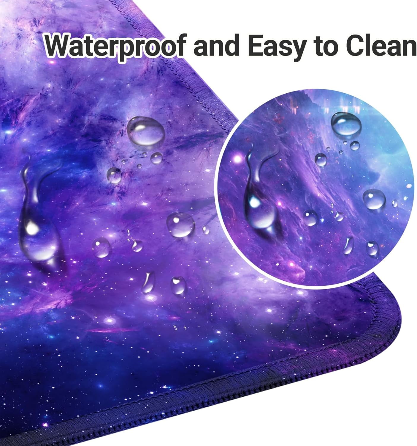 Galaxy Gaming Mouse Pad Large,XL Desk Pad Computer Mouse Pad for Keyboard with Stitched Edges, Anti-Slip Base,Waterproof Mousepad,Big Mouse Pad for Gamer,Office &Home(Purple,31.5" x 11.8")