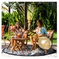 thumbnail image 6 of Keeomi 5Ft Round Outdoor Rug for Patios Waterproof, Plaid Reversible Door Mat Plastic Camping Rugs, Straw Rug Indoor Rugs Carpet for RV, Deck, Balcony, Porch, Picnic, Beach, Blue/White, 6 of 7