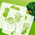 thumbnail image 3 of 4PCS Clover Stencil for Painting 11.8x11.8 inch Square Three Leaf Drawing Template Large Heart Pattern Leaves Painting Stencil St. Patrick's Day Theme Template for Wall Floor Decoration, 3 of 9