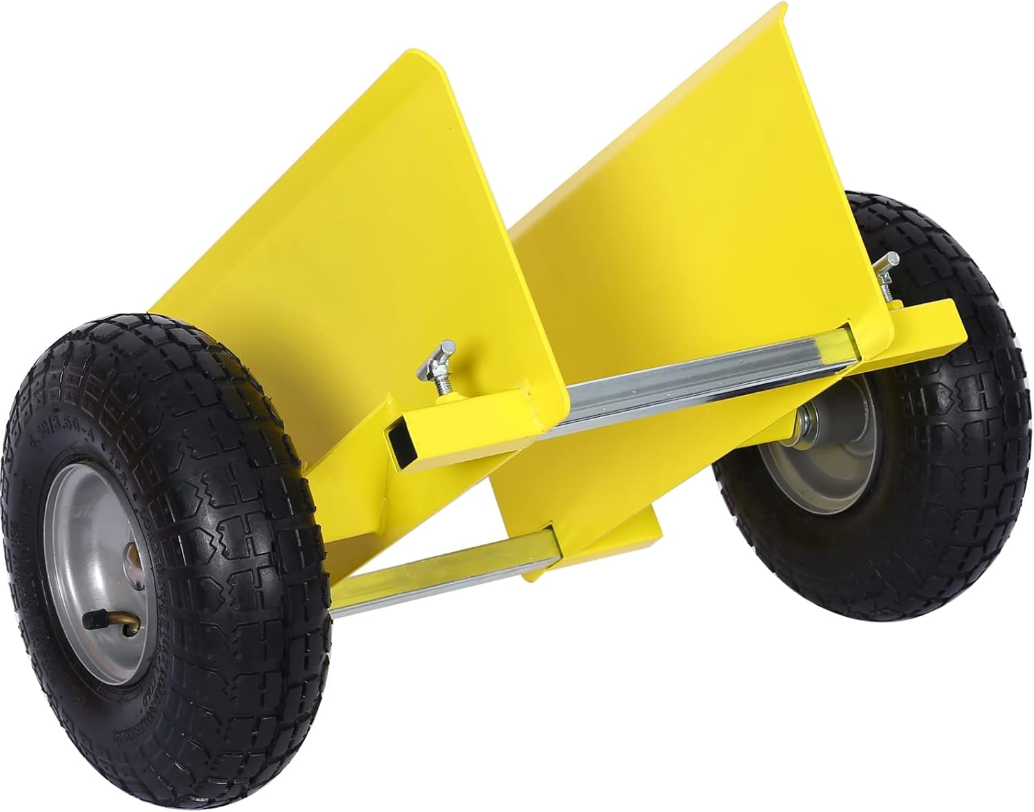 Heavy Duty Panel Dolly, Adjustable Door Dollys with Wheel, 2 10" Pneumatic Wheels 600LBS Load Bearing for Drywall Sheet Heavy Appliance & Material Handling All Terrain Moving Cart Panel Dolly - Yello