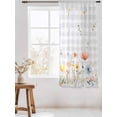 thumbnail image 3 of Sheer Curtains 63 Inch Length, Botanical Wildflowers Semi Sheer Curtains Light Filtering Window Treatment, Spring Farmhouse Floral Grey Plaid Privacy Voile Drapes for Living Room Bedroom 52x63 Inch, 3 of 7