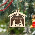 thumbnail image 4 of Vrorvz Wooden Nativity Hanging Ornament Christmas Decorations Christmas Ornaments Close Nature Wood Craft Crackproof Polished Indoor Centerpiece Mantel 3.9In Brown, 4 of 8