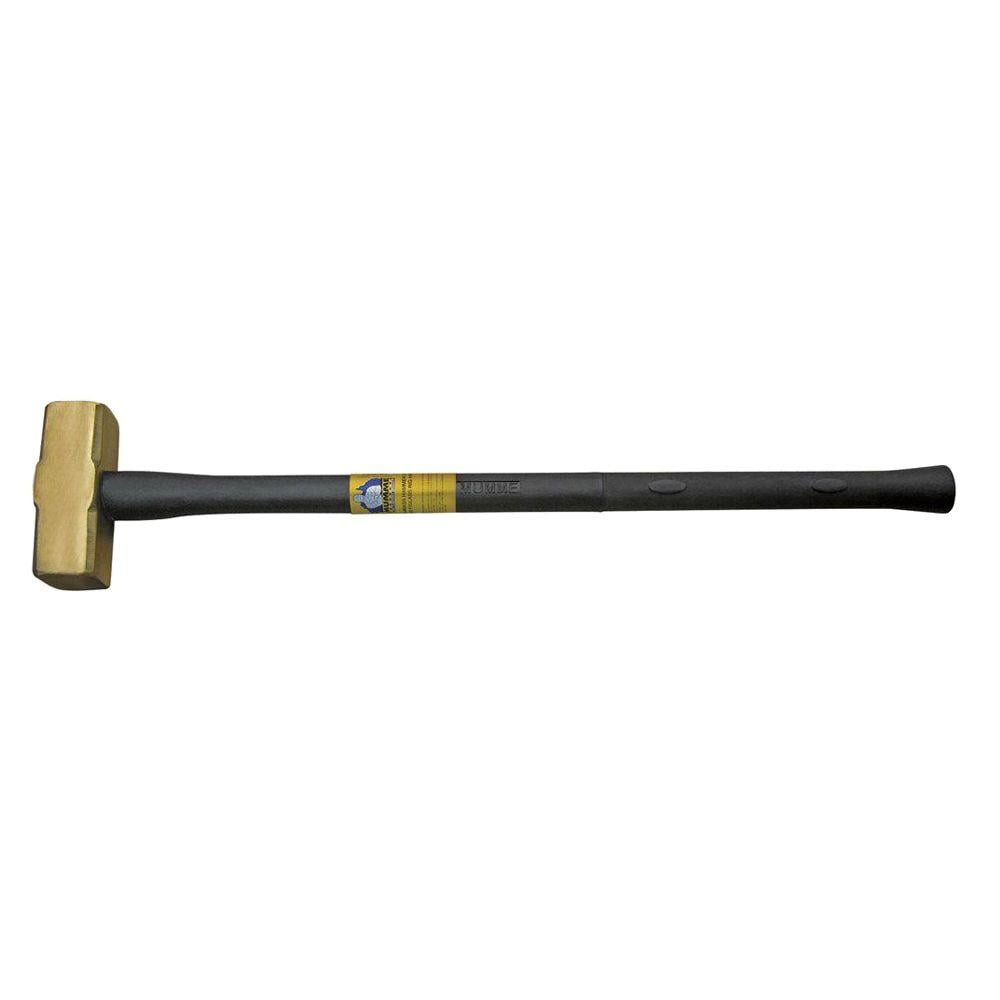 KLEIN Brass Sledge Hammer, Rubber Handle, 10-Pound