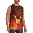 thumbnail image 2 of Yiaed Magma Fire Black Dragon Print Men's Singlet Vests Summer Running Muscle Tank Tops Gym Undershirt Round Neck Sleeveless for man, 2 of 5