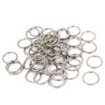 thumbnail image 1 of REGALWOVEN 50pcs 28mm Dia Silver Tone Metal Split Ring Keychain Keyring Key Holder, 1 of 1