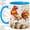Blue, variant on Watercolor Rooster Accent Mug, 11oz Ceramic Mug for Farmhouse Fans Glossy ceramic mug with double-sided watercolor rooster artwork for daily coffee or tea