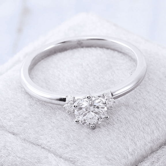 Oryn Jewelry Radiant Cut 2.2 Ct Wedding Moissanite Ring - Double Prong Set Engagement Ring - 14K White Gold Plated Bypass Split Shank Gift Ring for Women