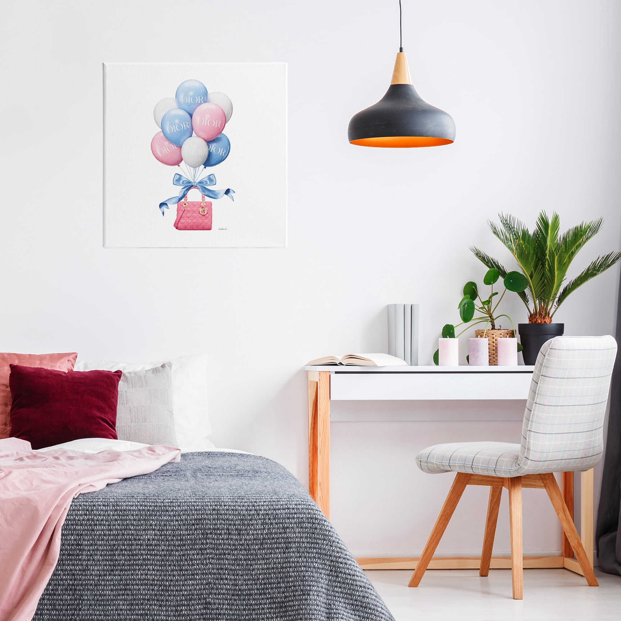 Stupell Industries Pink & Blue Handbag Balloons Canvas Wall Art, design by Amanda Greenwood
