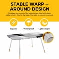 thumbnail image 4 of Black Grey Table Cloths for 8 Foot Rectangle Tables, Abstract Geometric Color Block Oil Painting Patio Waterproof Elastic Fitted Tablecloths, Washable Rectangular Table Cover for Camping, 4 of 8
