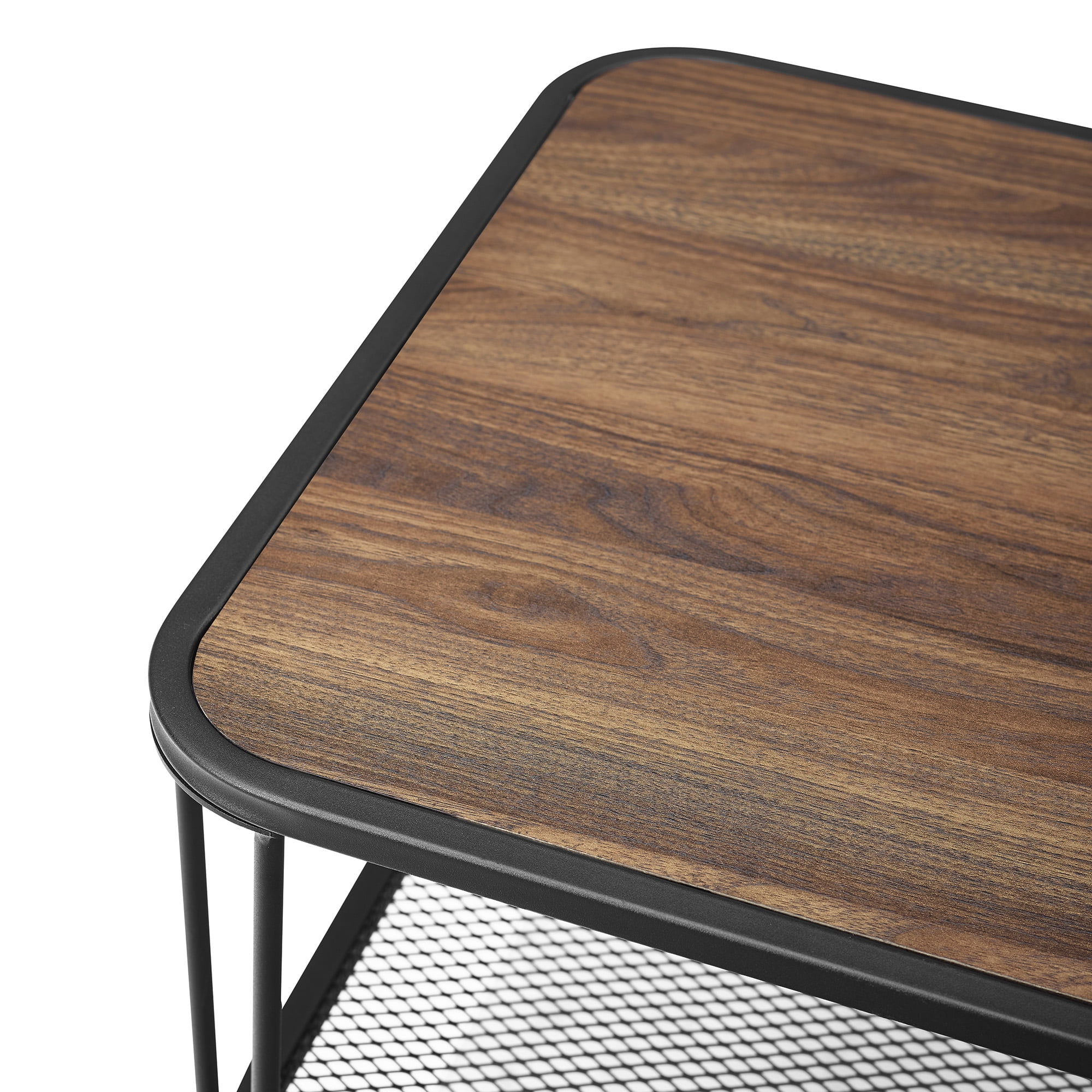 Manor Park Industrial Modern Wood Coffee Table, Dark Walnut